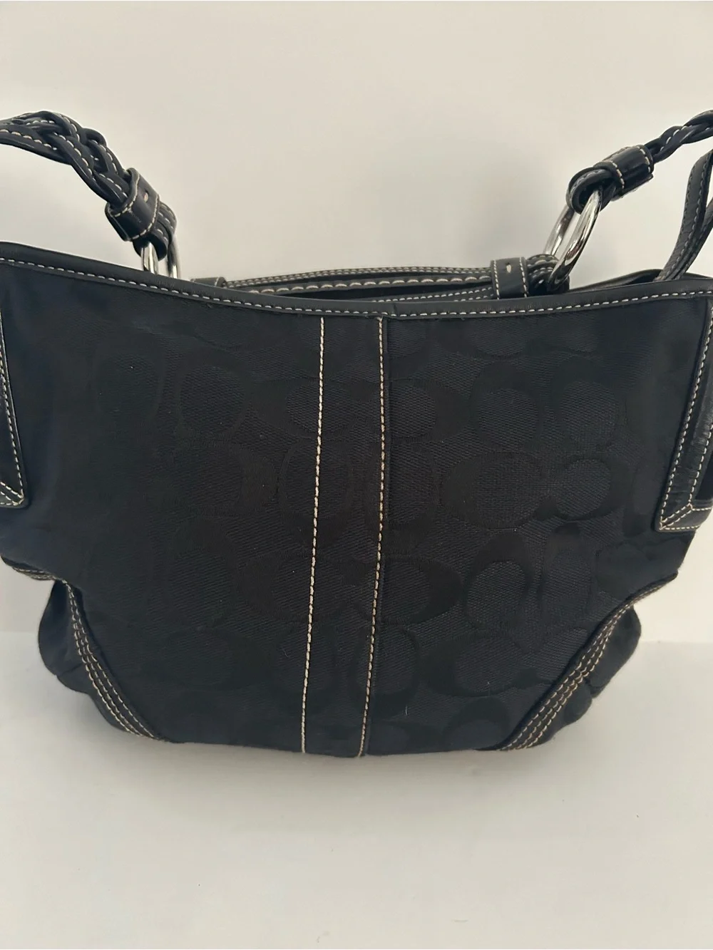 Coach Black Soho/Hampton Signature C Hobo Half Moon Bag Y2K
